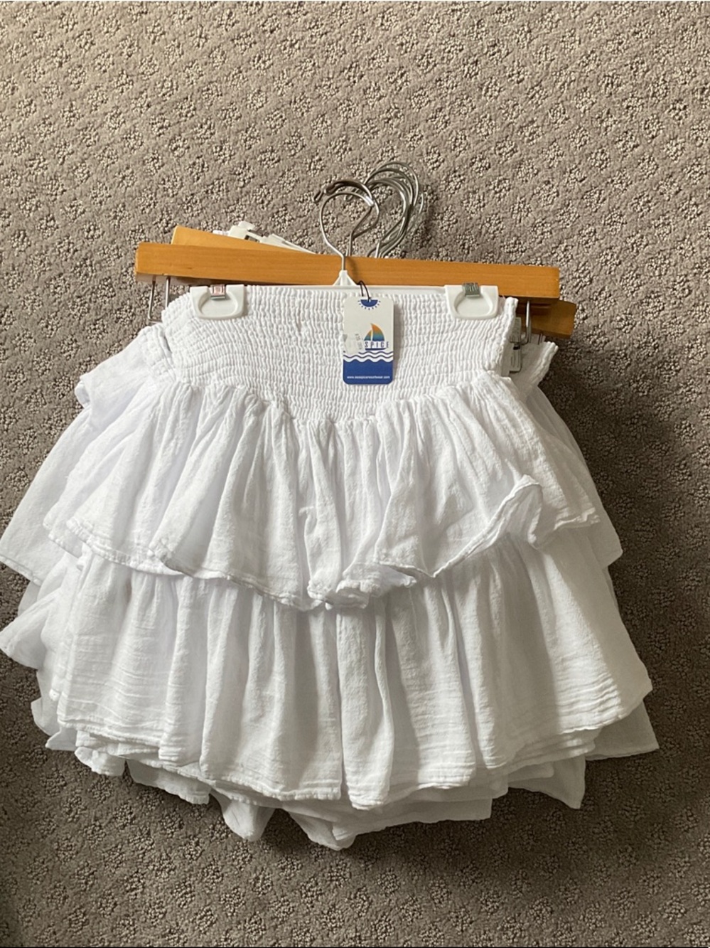 Wholesale White Tiered Ruffle Mini Skirt -10 pcs